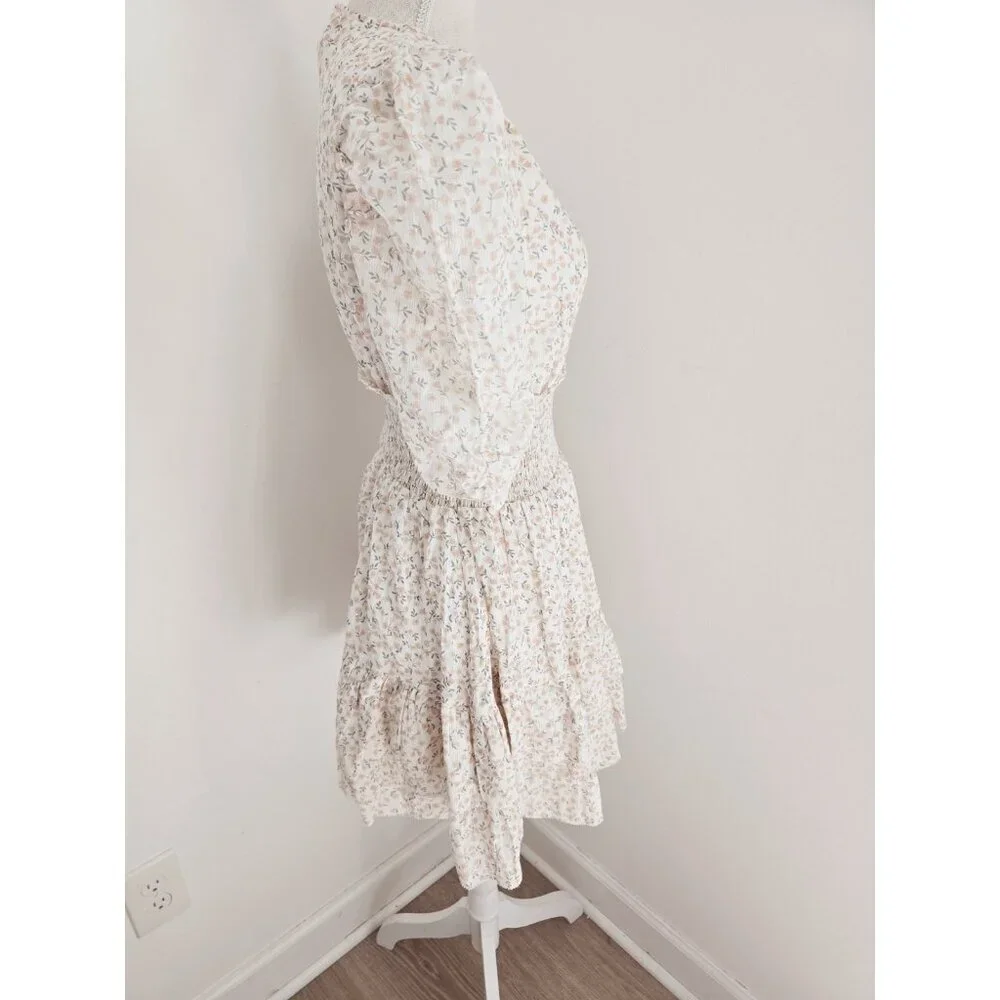 Cleobella Sadie Cotton Floral Hannah Ann Sluss Cottagecore Peasant Mini Dress M